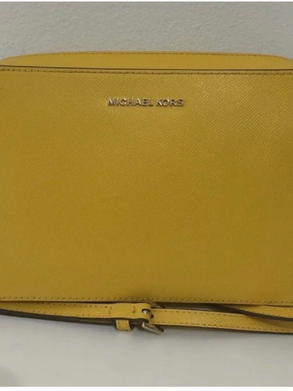 Michael Kors Yellow Leather Crossbody with Matching Card Pouch